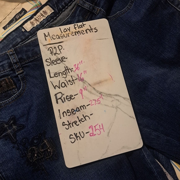 Straight Leg Bedazzled Pockets Korean Jeans - Picture 8 of 8